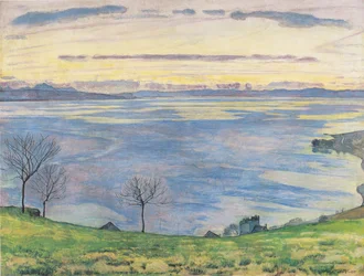 Meer van Genève in de avond vanuit Chexbres